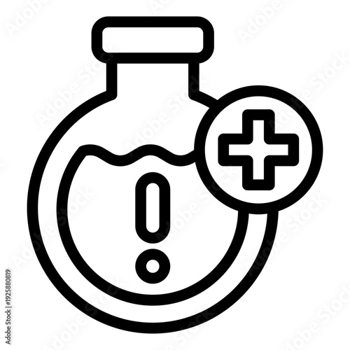 toxicology outline icon. flask poison lab. toxin analysis. medical laboratory