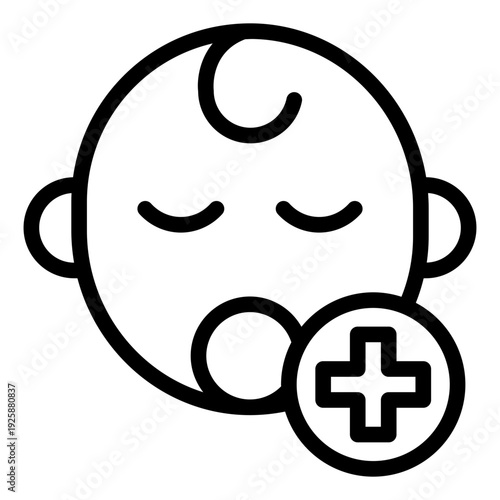 pediatric outline icon. baby child care. health service. medical clinic