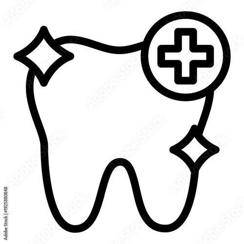 dentistry outline icon. tooth oral care. dental treatment. medical clinic