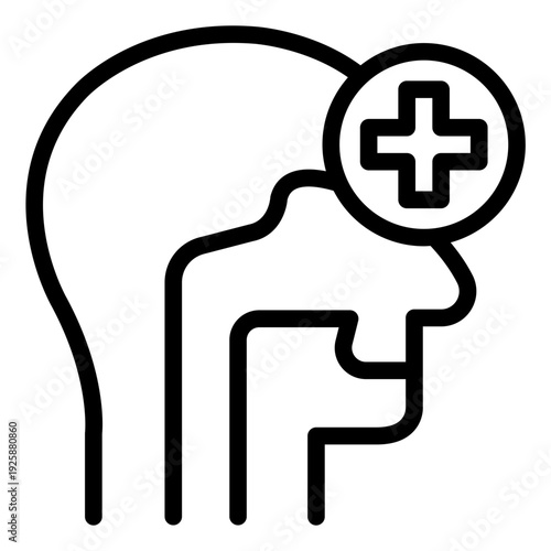 ent outline icon. ear nose throat care. organ treatment. medical clinic