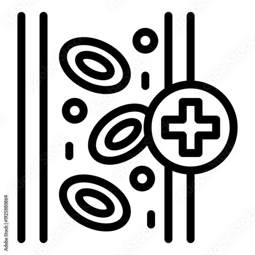 hematology outline icon. blood cell care. lab analysis. medical clinic