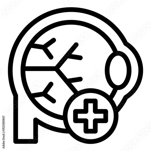 ophthalmology outline icon. eye vision care. retina exam. medical clinic