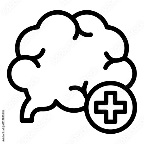 neurology outline icon. brain nerve care. neural treatment. medical clinic