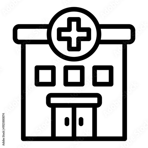 hospital outline icon. medical building care. patient service. healthcare facility