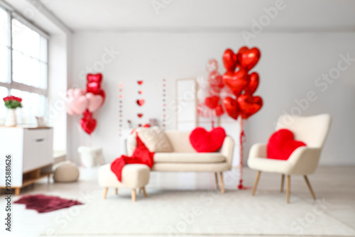 Interior of festive living ...