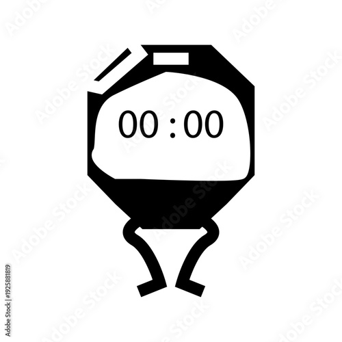 stopwatch timer glyph icon vector illustration
