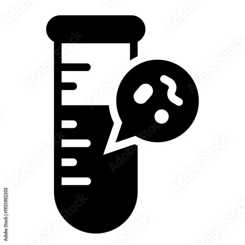 pathology glyph icon. microscope test tube. cell diagnosis. medical lab