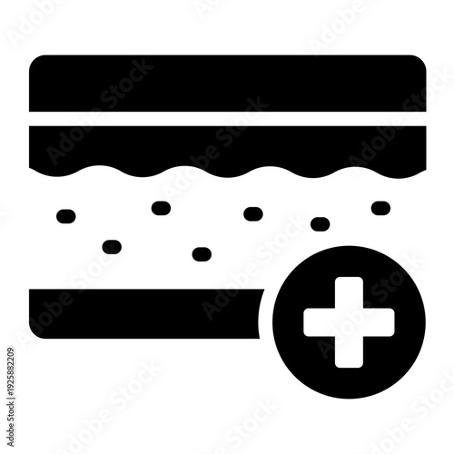dermatology glyph icon. skin layer analysis. rash treatment. medical care