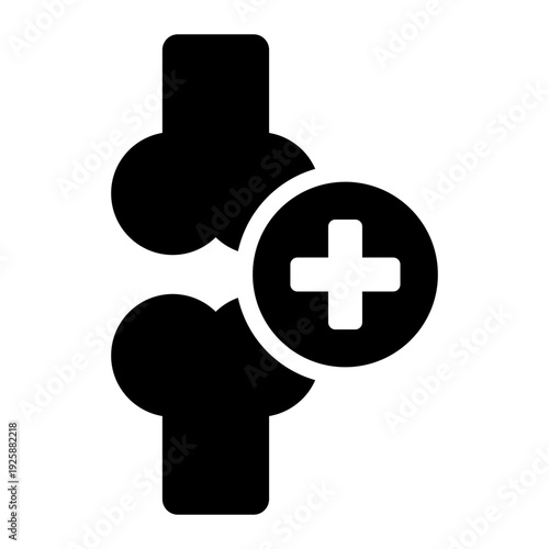 orthopedics glyph icon. bone joint care. fracture treatment. medical clinic