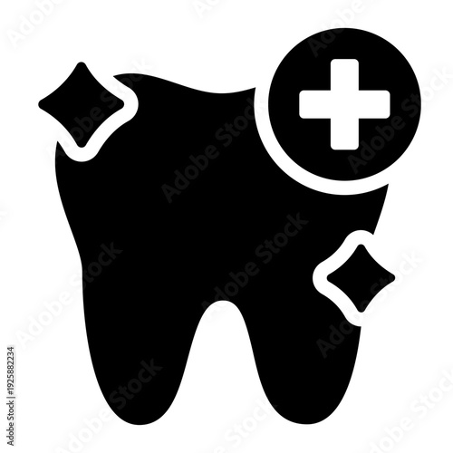 dentistry glyph icon. tooth oral care. dental treatment. medical clinic