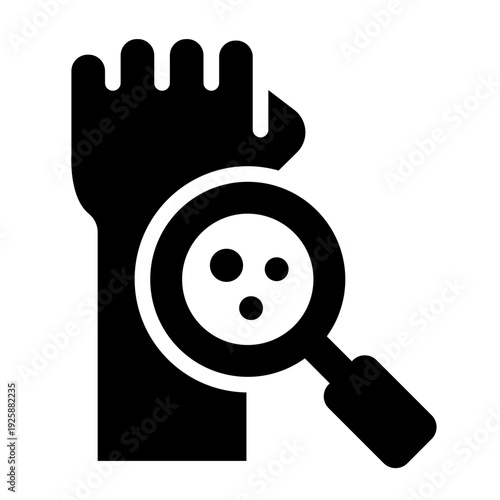 venereology glyph icon. Hand skin infection care. Diagnosis disease