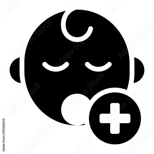pediatric glyph icon. baby child care. health service. medical clinic