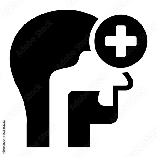 ent glyph icon. ear nose throat care. organ treatment. medical clinic