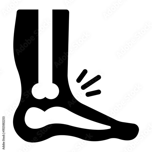 rheumatology glyph icon. Leg joint bone care. Medical hospital