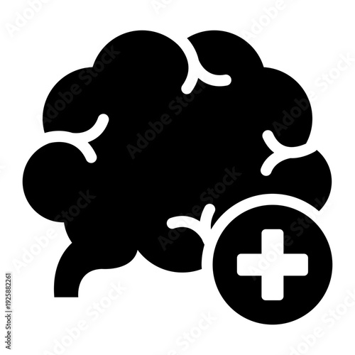 neurology glyph icon. brain nerve care. neural treatment. medical clinic