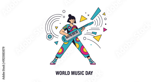 World Music Day icon vector