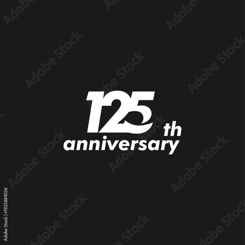 anniversary logo design, 125th anniversary, symbol, icon, party, logo design for 125th anniversary, vector, success, illustration, birthday, symbol, background, year, congratulations, greeting, invita