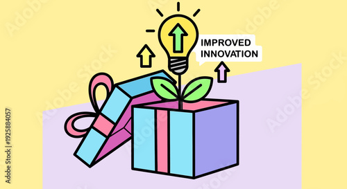 Innovative Ideas Emerging from Gift Box with Creative Inspiration