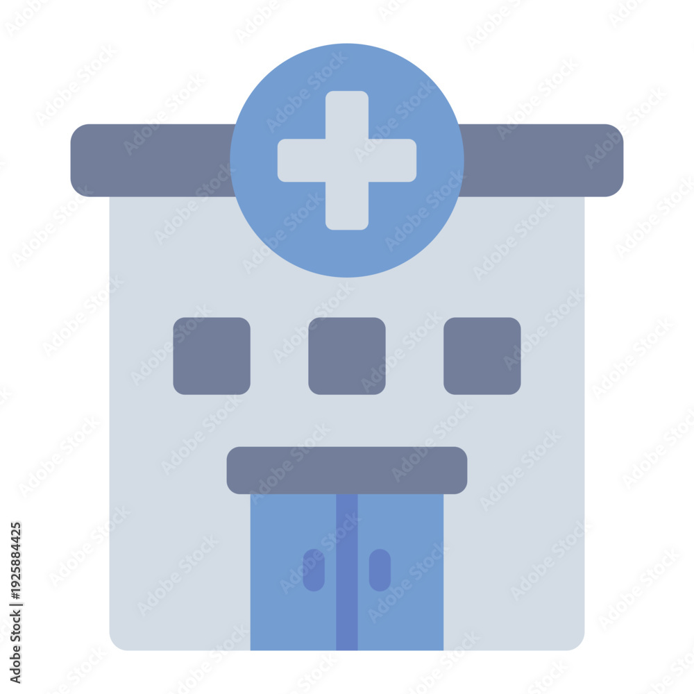 Obraz premium hospital flat icon. medical building care. patient service. healthcare facility