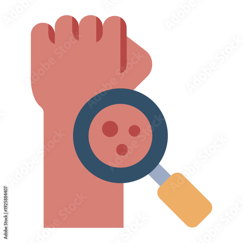 venereology flat icon. Hand skin infection care. Diagnosis disease