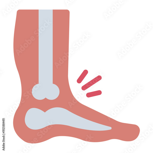 rheumatology flat icon. Leg joint bone care. Medical hospital