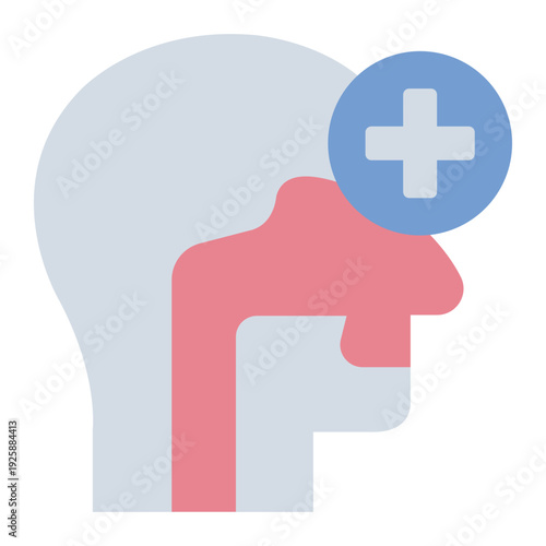 ent flat icon. ear nose throat care. organ treatment. medical clinic