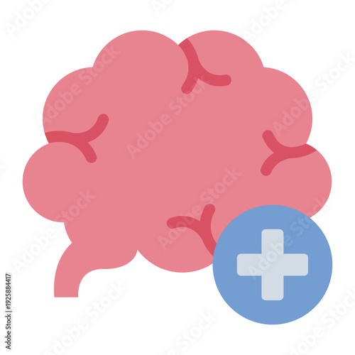 neurology flat icon. brain nerve care. neural treatment. medical clinic