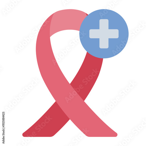 oncology flat icon. cancer ribbon care. tumor treatment. medical clinic
