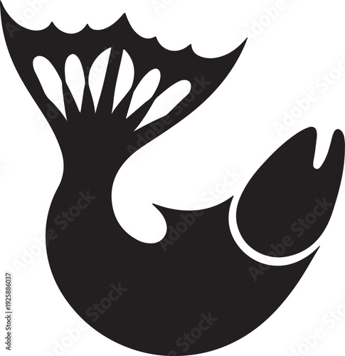 Dynamic Chinook Salmon Silhouette - Majestic River Dweller Vector Art