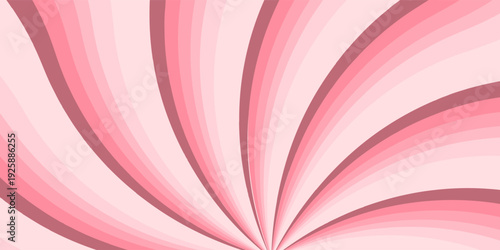 Candy color sunburst background. Abstract pink cream sunbeams design wallpaper. Colorful spinning lines for template  banner  poster  flyer. Sweet rotating cartoon swirl or whirlpool. Vector backdrop