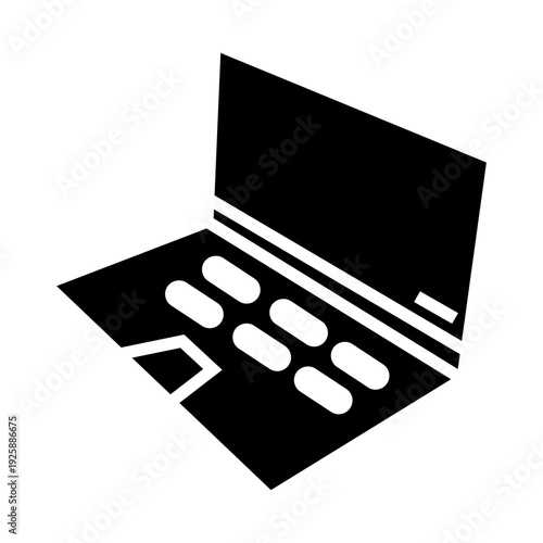 black laptop technology glyph icon vector