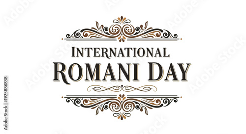 International Romani Day Typography Design Element.