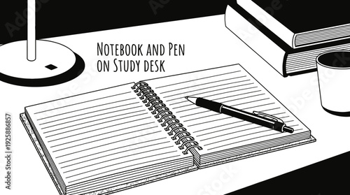 notebook and pen placed on a clean study desk representing learning productivity note taking and academic organization