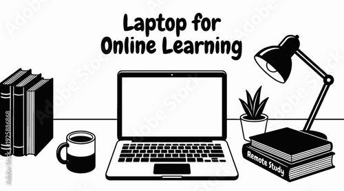 laptop on a home office desk representing online learning digital education remote study and modern academic lifestyle