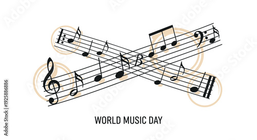 World Music Day musical notes vector