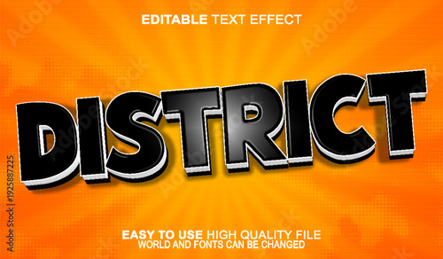 District Area Region Zone Neighborhood Vector Fully Editable Smart Object Text Effect