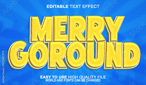  Merry Go Round Carousel Amusement Ride Vector Fully Editable Smart Object Text Effect