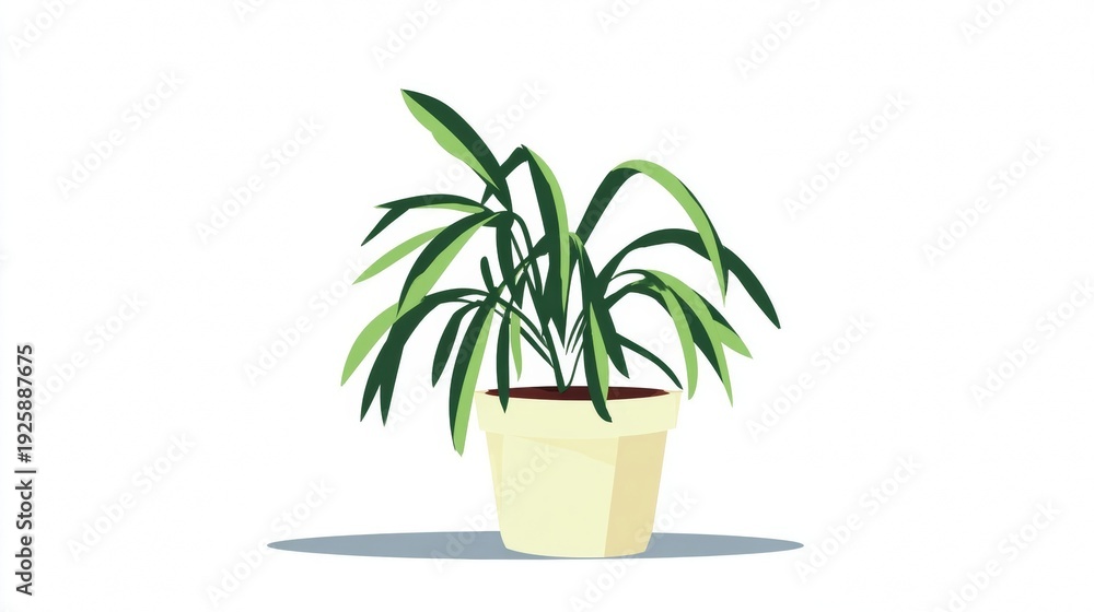 Fototapeta premium A potted plant with long green leaves.