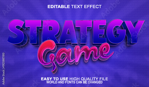  Strategy Game Online Multiplayer Adventure Battle Vector Fully Editable Smart Object Text Effect