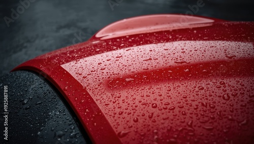 Wallpaper Mural Raindrops on a crimson convertible Torontodigital.ca