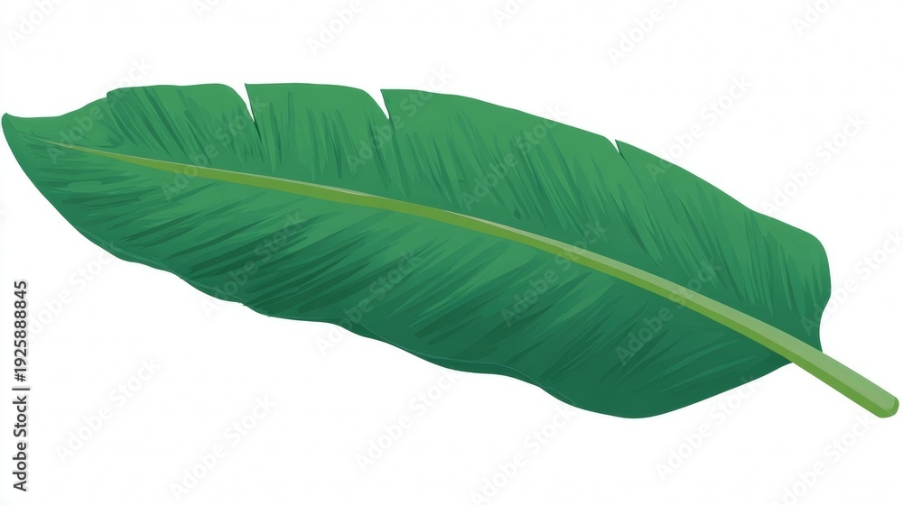 Obraz premium A large green tropical leaf isolated.
