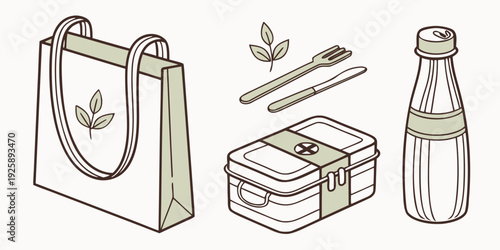 Eco-friendly grocery shopping essentials with reusable items and natural products