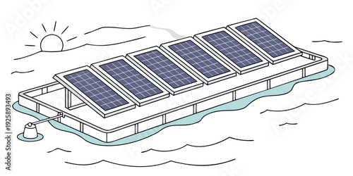 Solar-powered boat floating on calm waters with solar panels on top