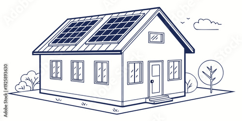 A cozy house equipped with solar panels on the roof for sustainable energy generation