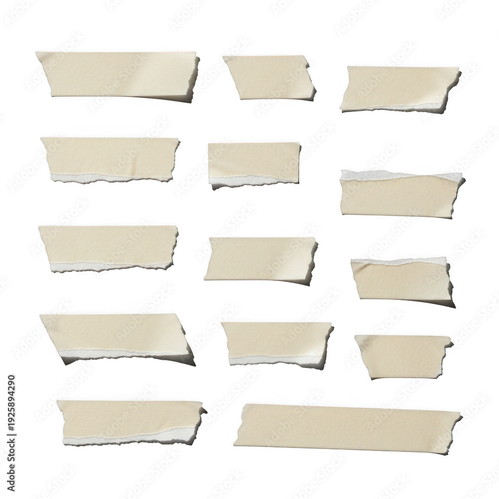 custom made wallpaper toronto digitalTorn beige paper strips arranged in a grid pattern isolated on transparent background