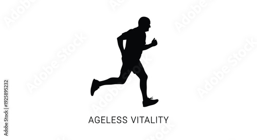 Running man silhouette with Ageless Vitality text