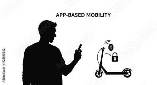 App-based mobility vector icon