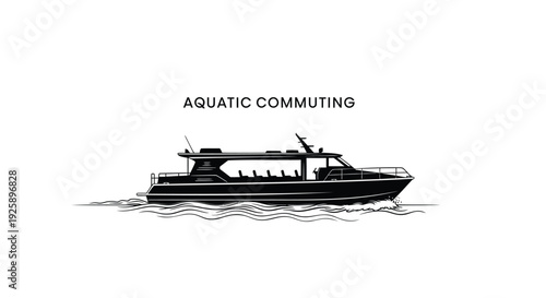 Aquatic commuting boat vector