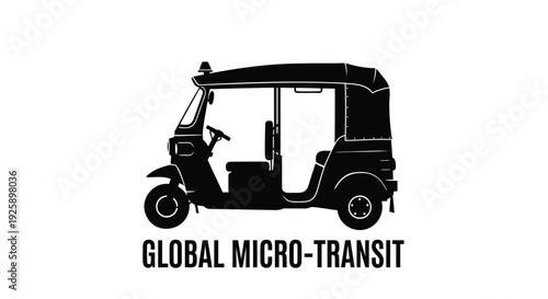 Tuk-tuk vector icon for micro-transit and transportation