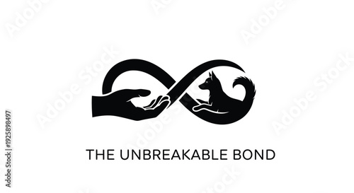 Black dog and hand infinity bond logo